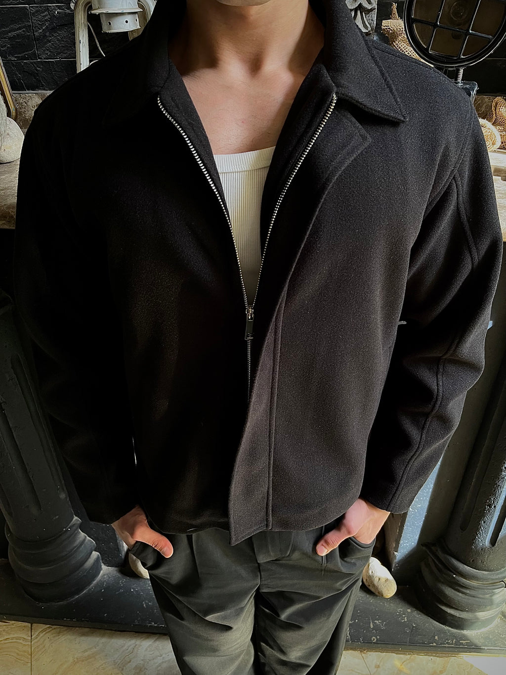 WOOL JACKET - BLACK