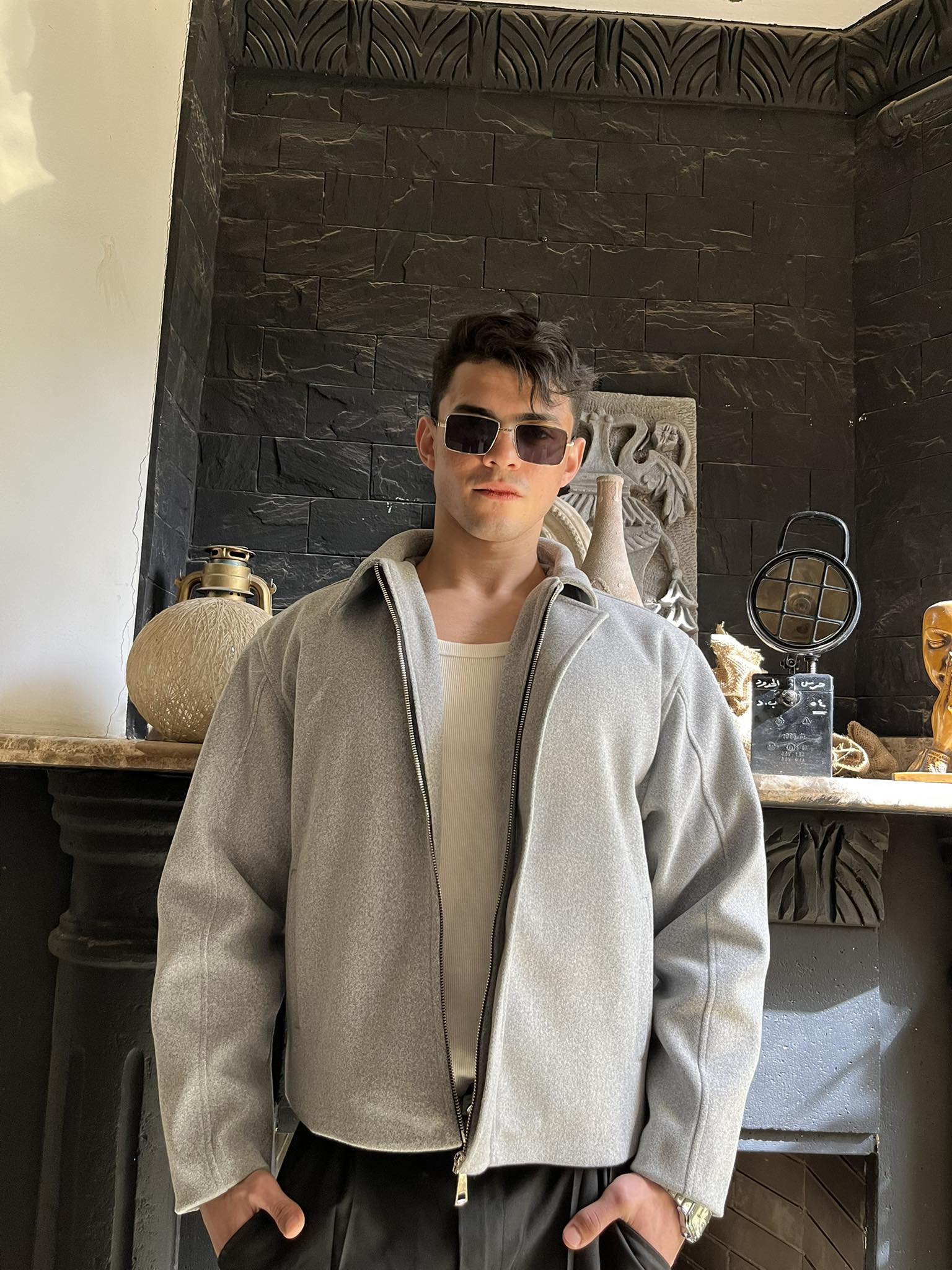 WOOL JACKET - GREY