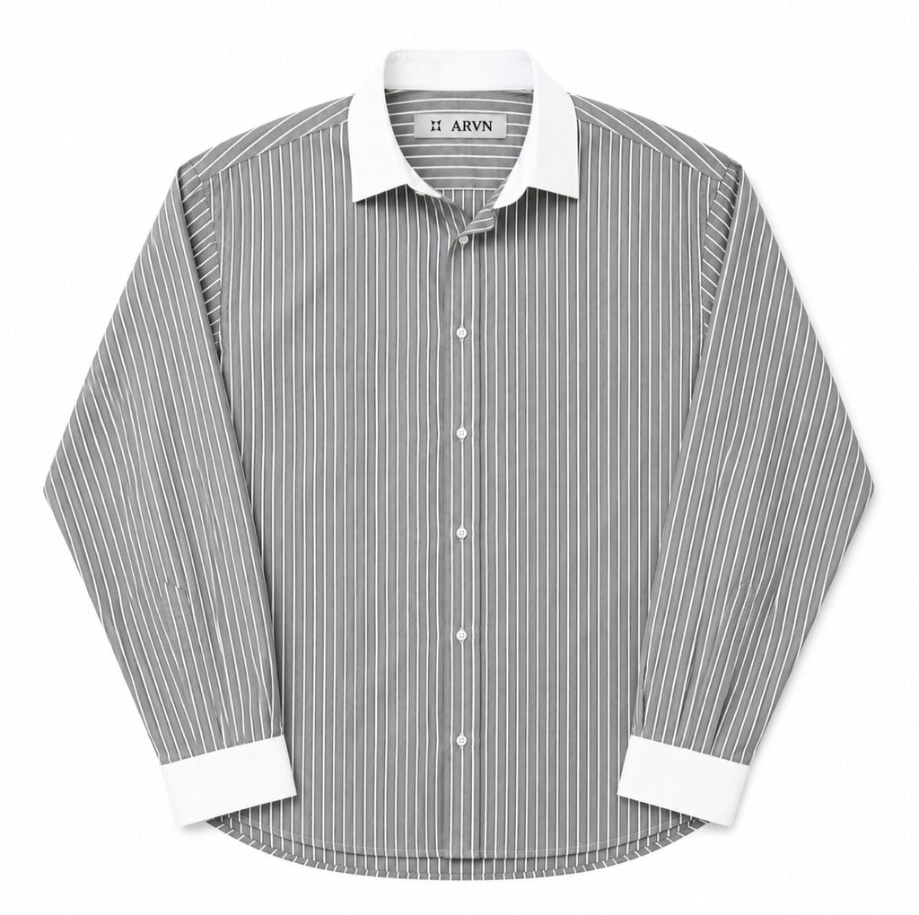 ARVN SRTIPPED SHIRT - GRAY