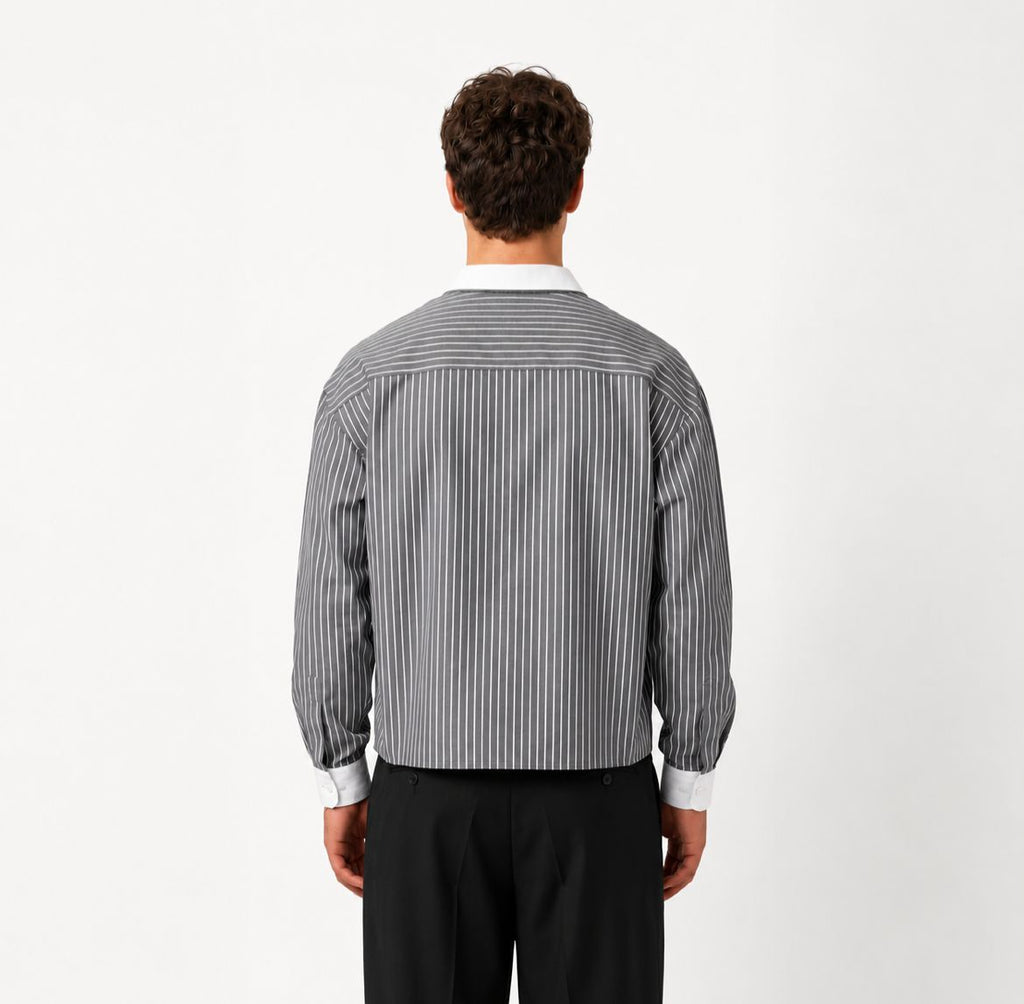ARVN SRTIPPED SHIRT - GRAY